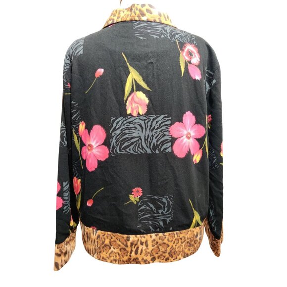 Great Cavalier XL Womens Jacket Vintage Floral Leopard Print Y2K 90s Maximalist - Picture 3 of 12